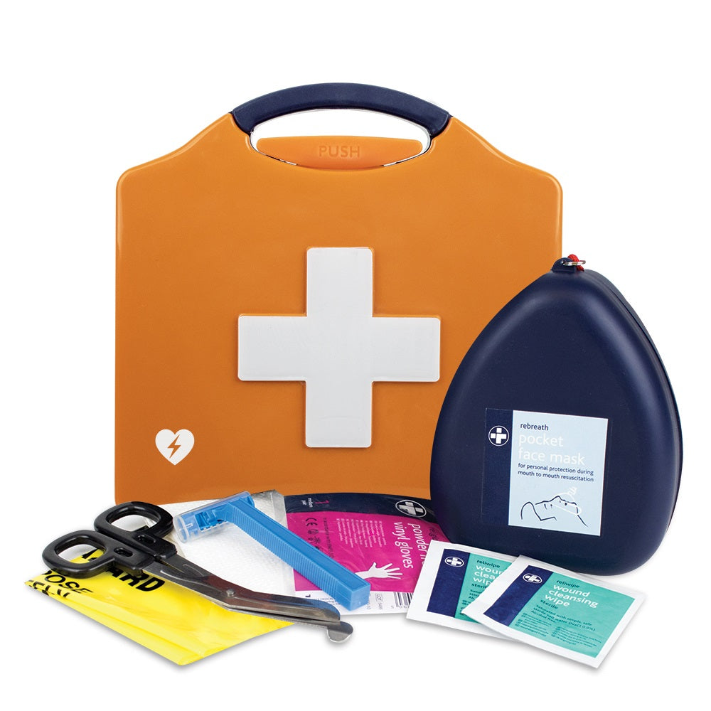 Community AED Station with G5 CPR AED & Outdoor Monitored Temp-Controlled Cabinet