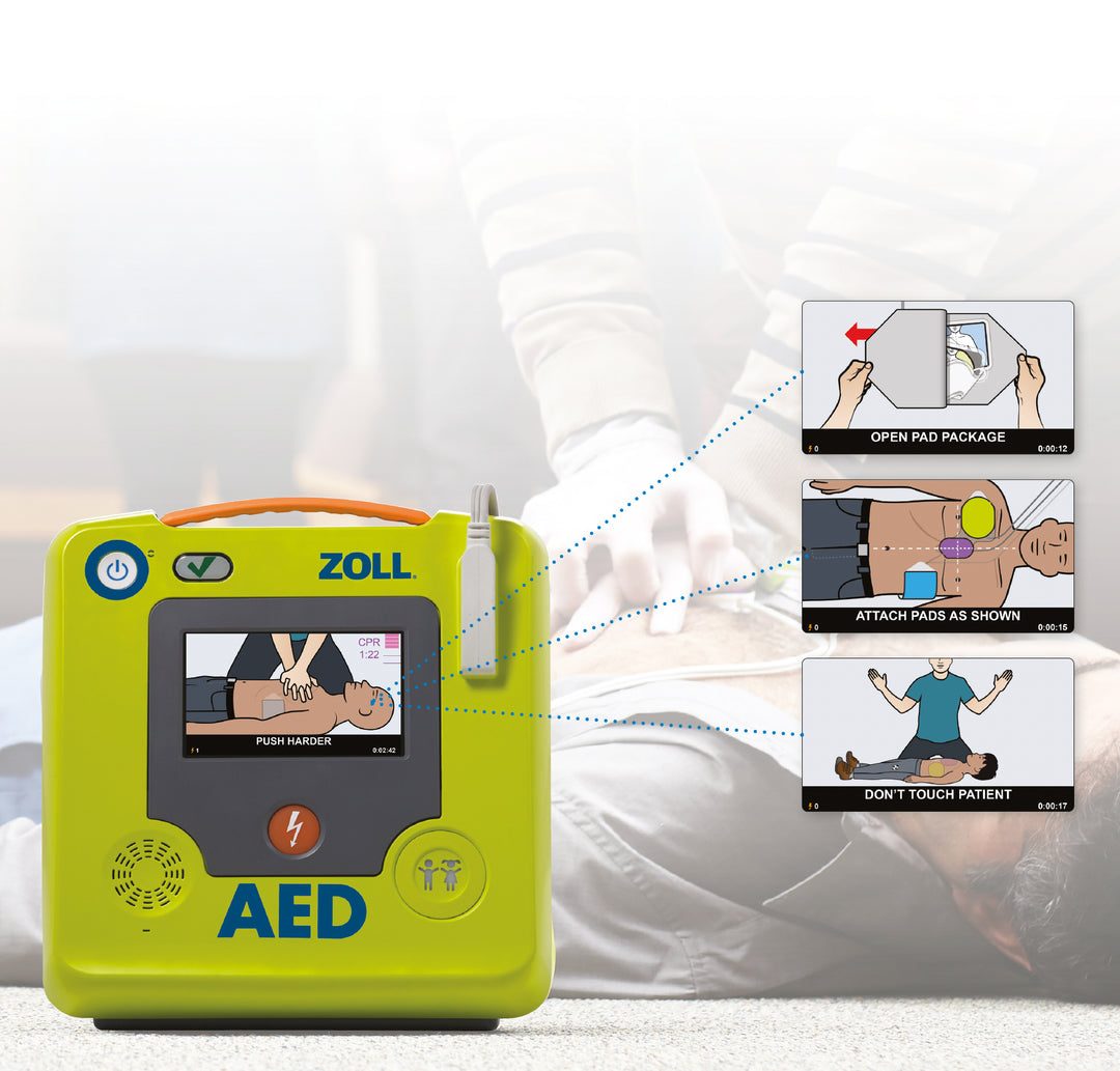 Community AED Station with ZOLL CPR AED 3 & Outdoor Monitored Temp-Controlled Cabinet