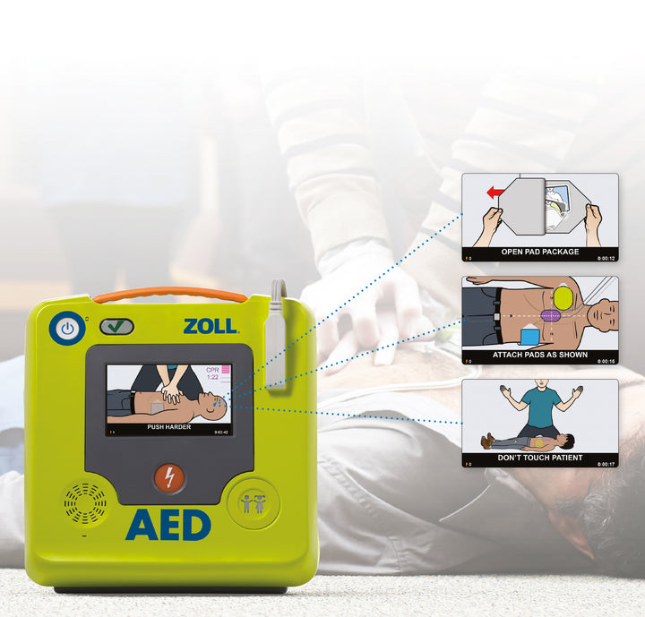 Community AED Station with ZOLL CPR AED 3 & Outdoor Monitored Temp-Controlled Cabinet